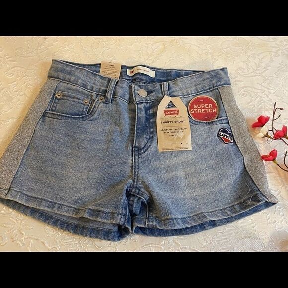 🎀Levi’s Girls Jean Short 12 Reg adjustable waist short Soft Stretch - Picture 3 of 8